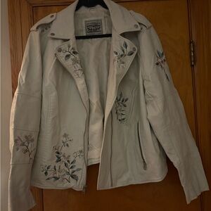 Levi's Cream Leather Like Jacket Structured Semi-Formal *NWOT*